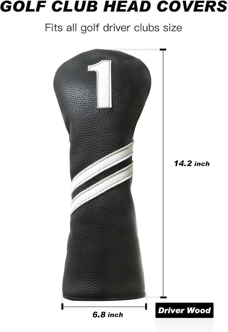 Frimon Golf Club Covers,4pcs or 1pc Golf Headcovers for Woods and Driver Fairway Hybrids Women Men - Premium PU Leather with Interchangeable Tags & Magnetic Blade and Mallet Putter Covers - Image 5